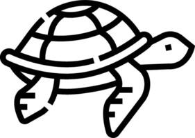 A turtle is shown in a simple outline vector