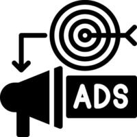 An ad with a target and arrow vector