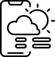 A smartphone with a cloud and sun on it vector