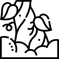 A black and white drawing of a tree with leaves vector
