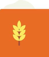A wheat field icon on an orange background vector