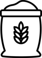 A black and white drawing of a bowl with grains vector