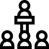 A black and white image of a podium with people standing around it vector