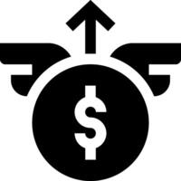 A dollar sign with wings and an arrow vector
