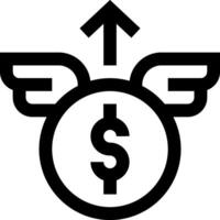 A dollar sign with wings and an arrow vector