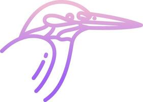 A bird with purple and pink lines on it vector