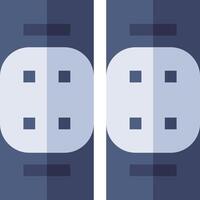 Two blue plugs with two sockets on each side vector