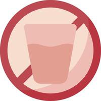 A no drinking sign with a glass of water vector