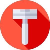 A razor with a long shadow on a red circle vector