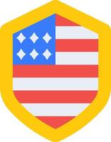 A shield with an american flag on it vector