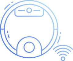 A robot vacuum cleaner with wifi icon vector