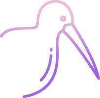 A bird with a long beak and a purple and pink outline vector