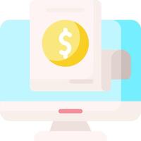 A dollar coin is on a monitor and a paper is on top of it vector