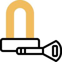 A lock with a key and a keyhole vector