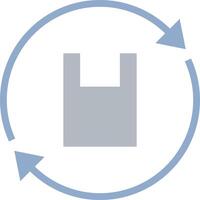 A plastic bag is shown in a circle with arrows pointing to it vector