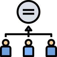 A group of people are standing around a person with an equal sign vector