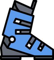 A blue ski boot on a white background vector