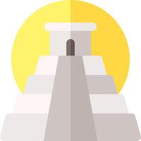 An illustration of a pyramid with a sun in the background vector