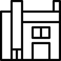 A black and white line drawing of a building vector