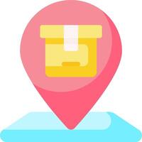 A map pin with a box on it vector