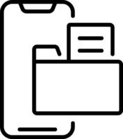 A phone with a folder icon on it vector
