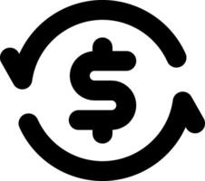 A dollar sign in a circle with arrows pointing to it vector