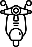 A black and white drawing of a scooter vector
