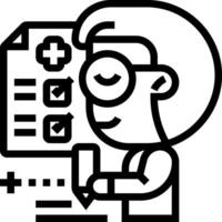 A man is writing on a checklist and holding a pen vector