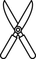 A black and white drawing of a pair of scissors vector