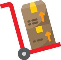 A hand truck with boxes on it vector
