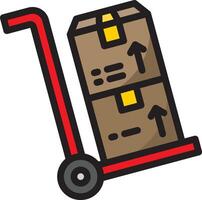 A hand truck with boxes on it vector