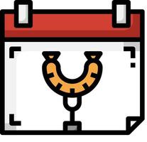 A calendar with a horseshoe on it vector