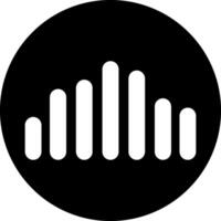 A black and white logo with a sound wave vector