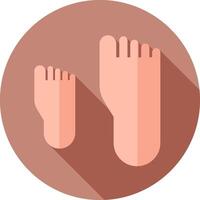 Foot flat icon with long shadow illustration vector
