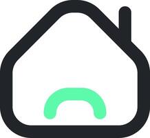 A house with a green arrow pointing to the left vector