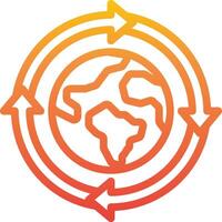A globe with arrows around it vector