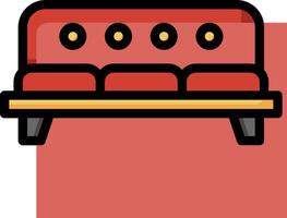 A red couch with four pillows on it vector
