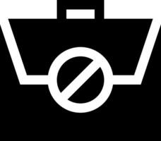A black and white icon of a no entry sign vector