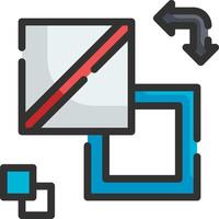 A square with a red arrow pointing to it vector