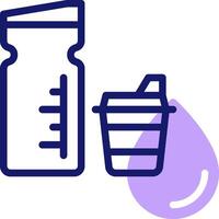 A bottle and a cup with a drop of liquid vector