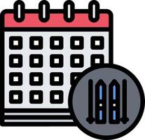 A calendar icon with a calendar and a clock vector