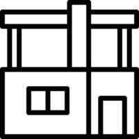 A black and white drawing of a building vector