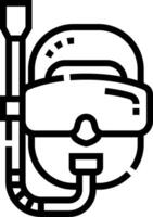 A black and white drawing of a scuba mask vector