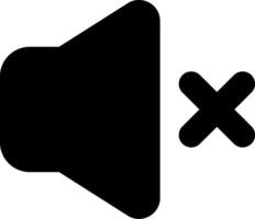 An x symbol on a speaker icon vector