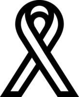A black and white ribbon with a white outline vector