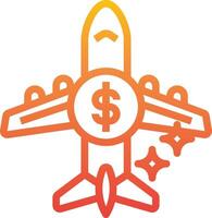 A plane with dollar signs on it vector