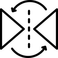 A black and white image of a triangle with arrows pointing in different directions vector
