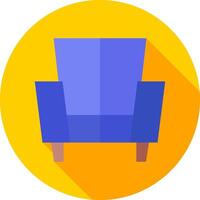 A chair icon with a long shadow vector