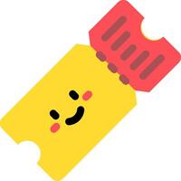 A yellow ticket with a smiley face vector