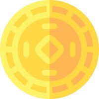 A yellow coin with a diamond pattern on it vector